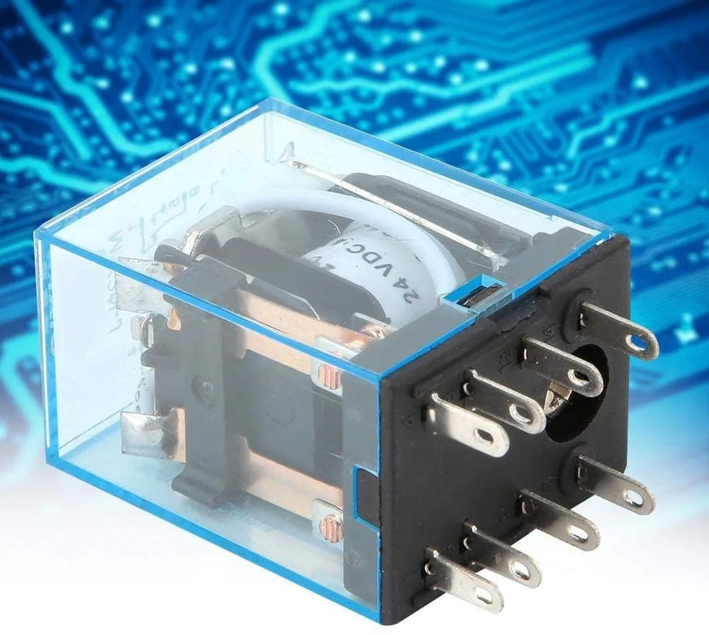 10pcs Power Relay 2 ON 2 OFF 24V 8 Pin Coil Copper Coil DPDT Strong Conductivity W Shell HH52P Silver Contacts