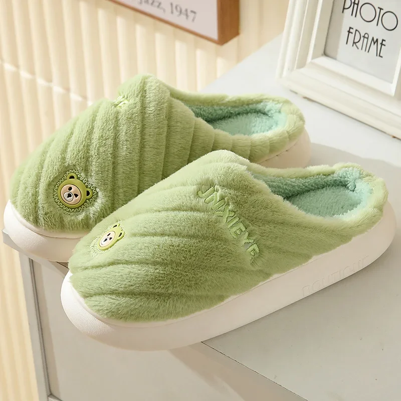 Winter cotton slippers for home use New thick-soled non-slip indoor couple plush slippers special winter slippers in stock