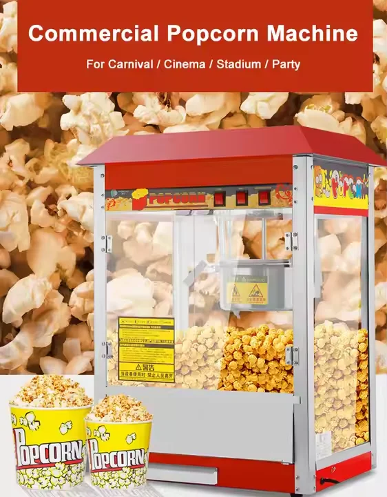 Commercial Popcorn Machine Electric Popcorn Vending Machine Automatic Theater Style Popcorn Making Machine