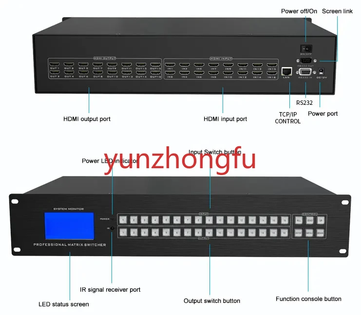 4K HDMI Matrix Switcher 4 in 4 Out Video Conferencing Server 8 in 8 Out High Definition Matrix Seamless Switching Controller