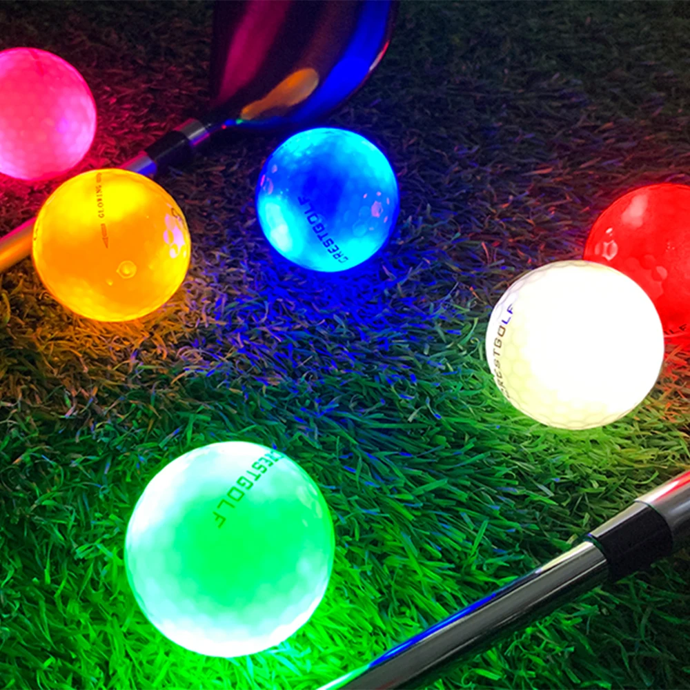 6Pcs Glow In The Dark Light Up Luminous LED Golf Balls 4 Built-in Lights For Night Practice Gift for Golfers