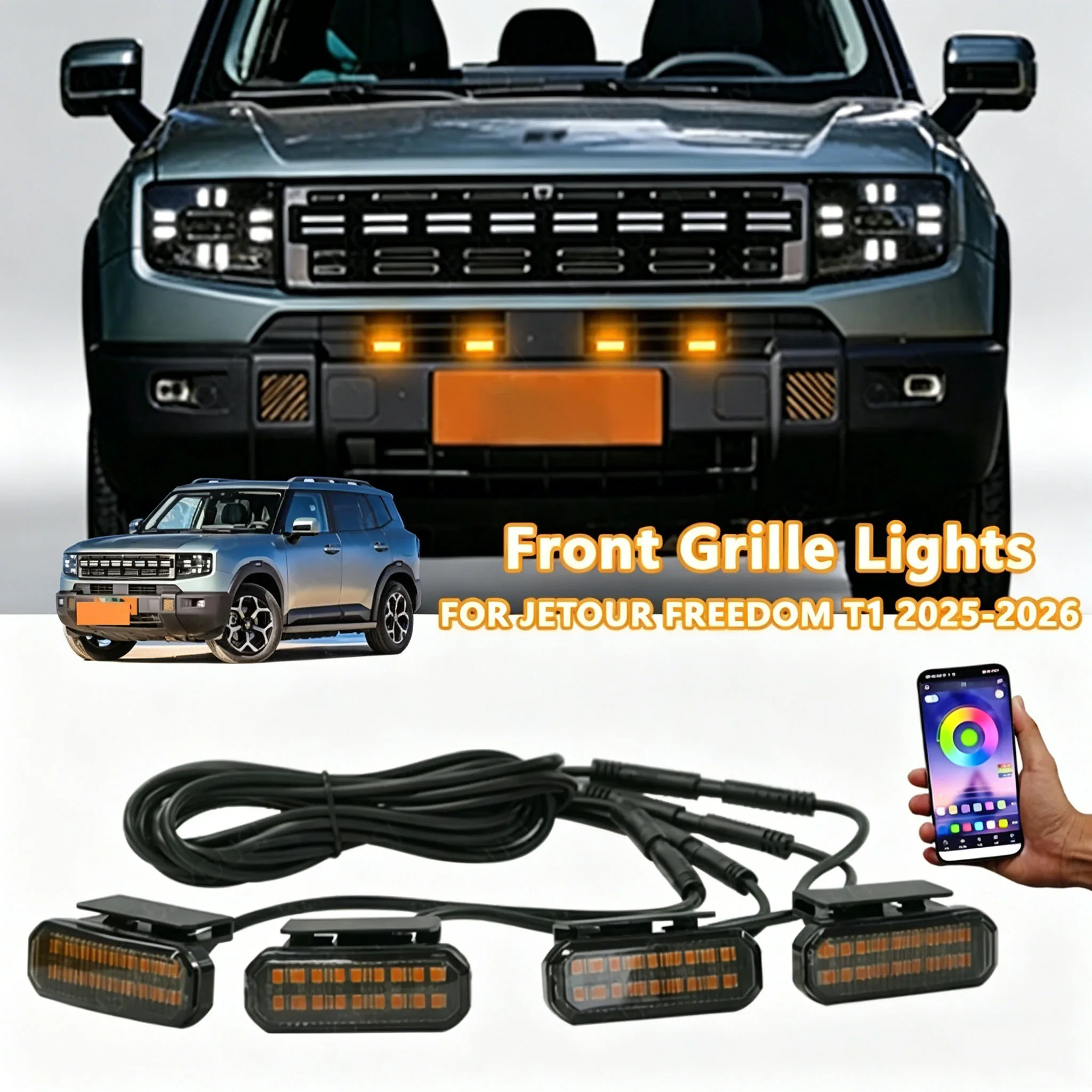 FOR JETOUR FREEDOM T118LED Front Grille Light /Driving/Position Lights Car Daytime Running Light Wheel Eyeb Car LED Signal Lamps
