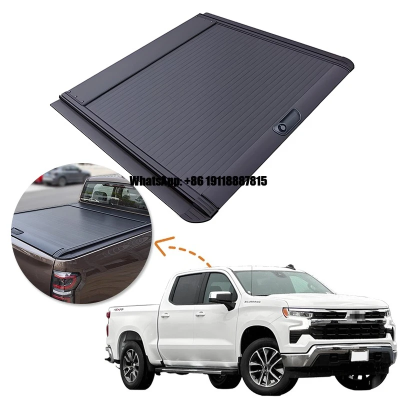 

Anti-Theft Car Parts Roller Lid up Pick up Truck Aluminium Alloy Tonneau Cover for Chevrolet Silverado Crew Cab 2019-2025
