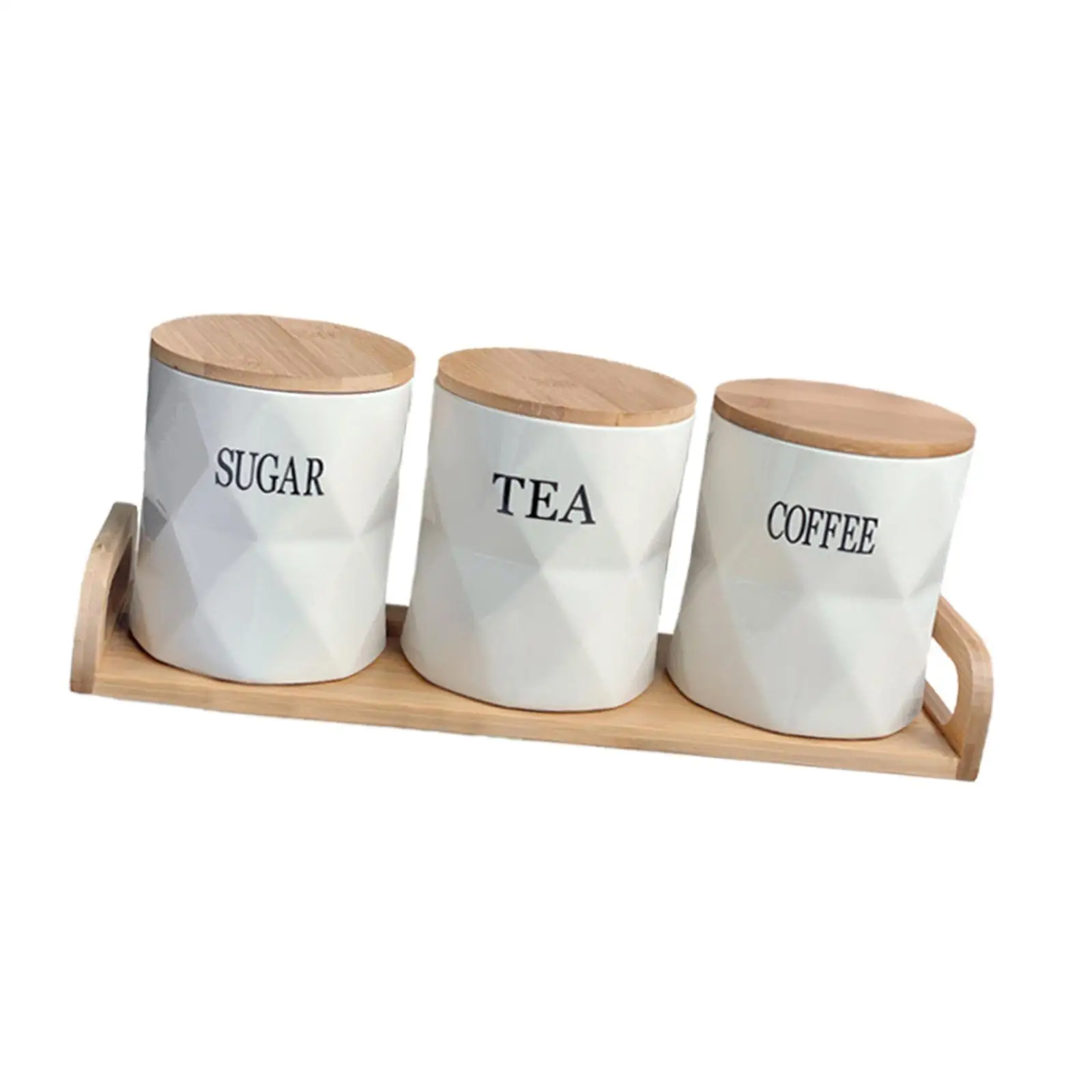 3Pcs Airtight Kitchen Canister Decorative Kitchen Jar Coffee Tea Sugar Container for Tea Dog Treats Cereal Sugar Farmhouse