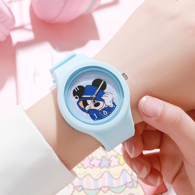Disney Minnie Mouse Children Watch Mickey Minnie Mouse Anime Figure Watches Children Cartoon Quartz Watches for Girls Gifts