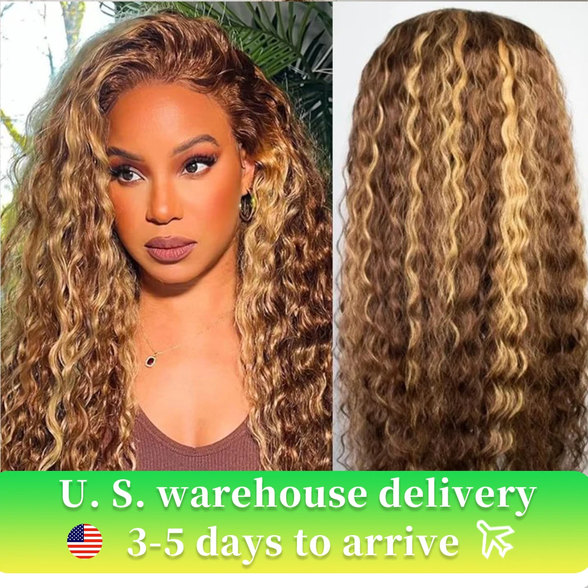 Loose Deep Wave Glueless Wig Human Hair Ready To Wear 13x6 Lace Closure Curly Highlight Ombre 4/27 Preplucked Hairline Pre Cut