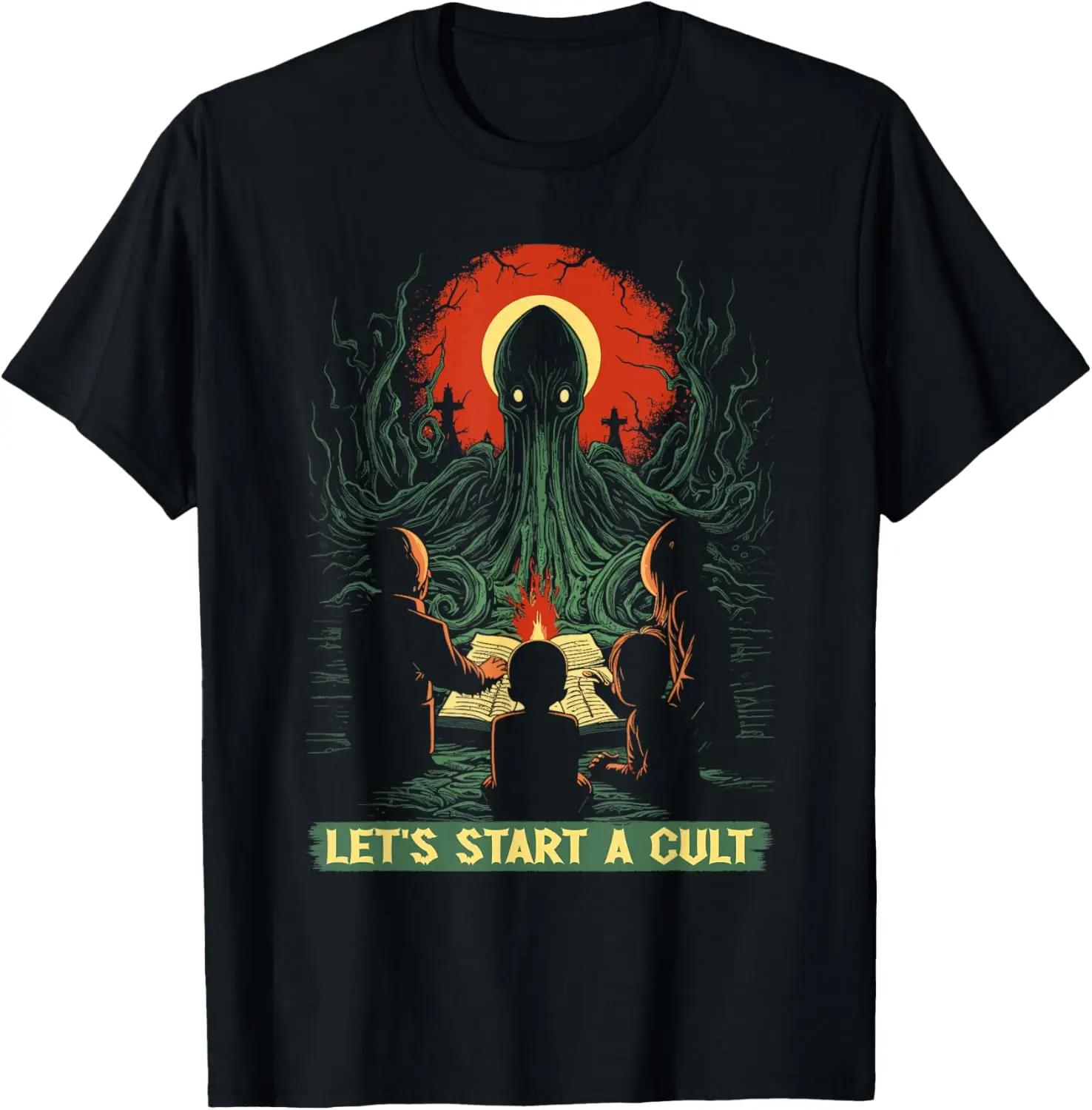 دعونا ابدأ عبادة، تي شيرت عبادة الرعب الكوني العتيق Cthulhu