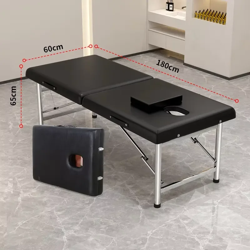 Custom Portable Foldable Massage Bed Adjustable Height Professional Beauty Spa Tattoo Treatment Table with Carry Case