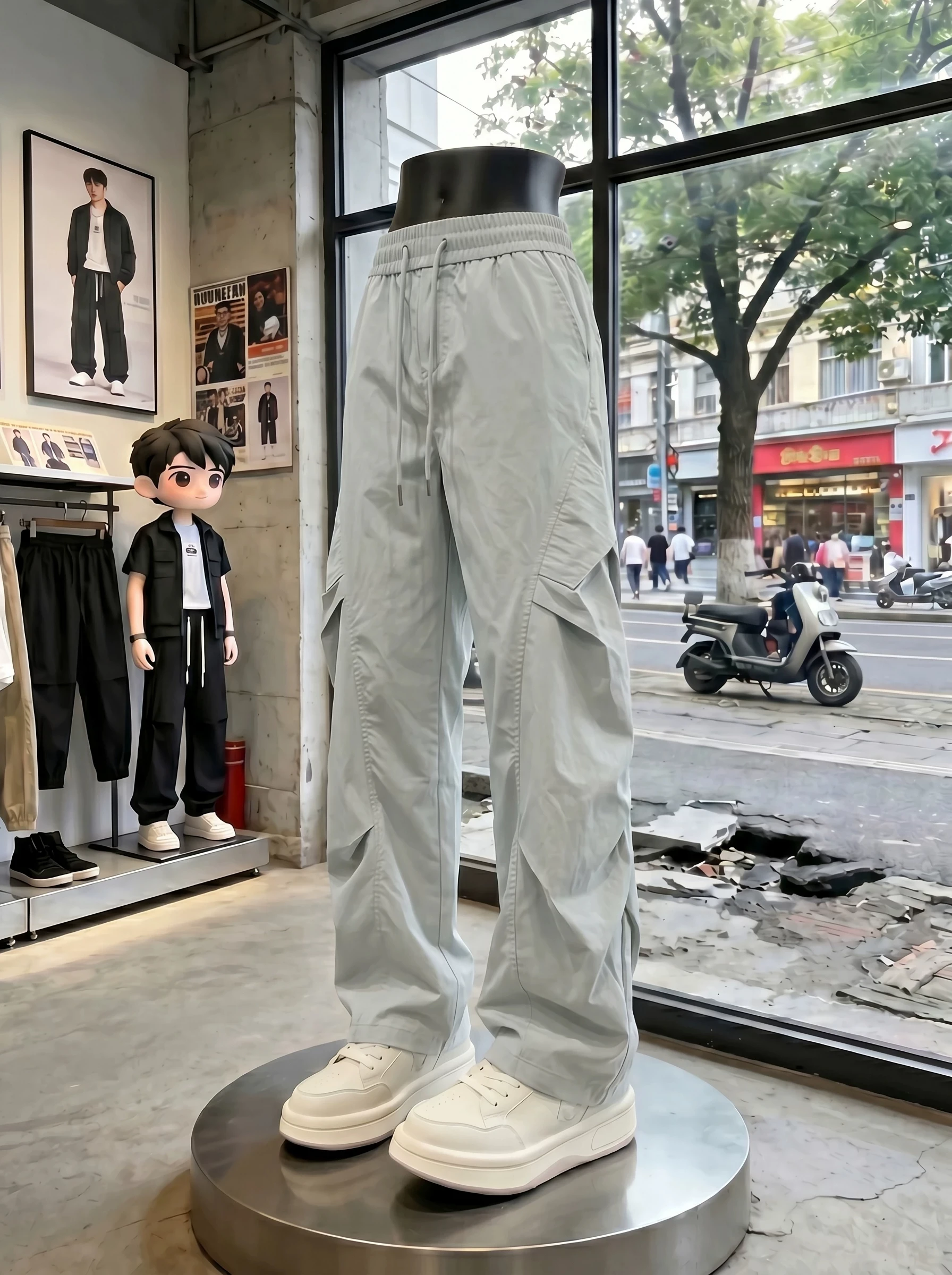 

American Style Folded Paratrooper Workwear Pants Men Summer Thin Waterproof Quick Dry Sports Trousers Knife Slant Cut