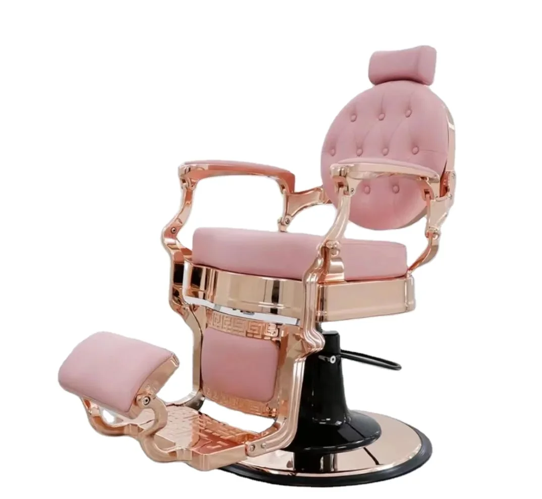 

New Professional Retro Hair Salon Hydraulic Tilt Back Hairdressing Pink Blue Green Barber Chairs