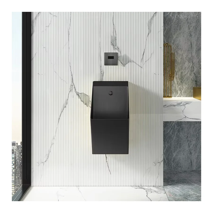 

Black 304 Stainless Steel Urinal Household Commercial Luxury Urinal Wall-Mounted Urinal Trough For Men