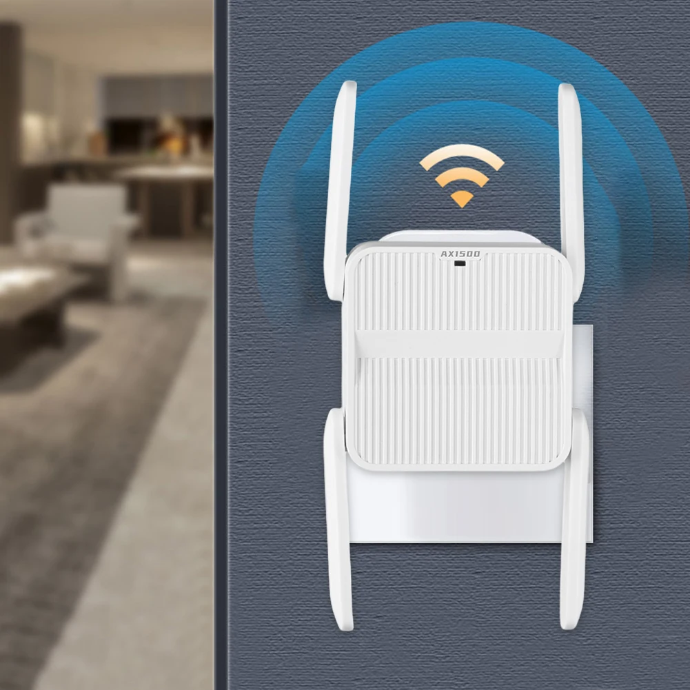 WiFi 6 Repeater Extender 1500Mbps Signal Booster Amplifier Dual Band 2.4G/5GHz Wi-Fi Booster 4*2dbi Antennas Long Range Amplifer