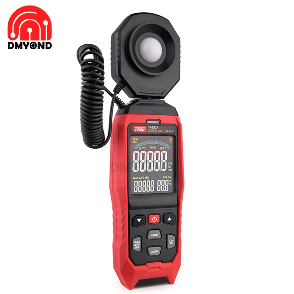 Imagem -02 - Fotografia Digital Light Meter Luxmeter Sonda Destacável Illuminometer Lux fc Fotômetro Enviromental Tester Ta632a b 200000lux