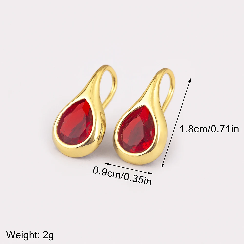 AIBEF Waterdrop Shape Irregular Geometric Shine Crystal Drop Earrings For Women Daily Wear Female Copper Ear Jewelry Gifts