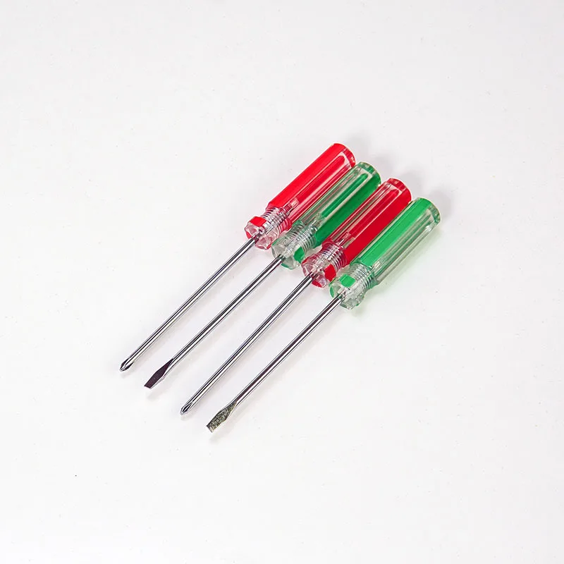 30pcs/lot Household electrician Magnetic color strip 3mm Slotted Phillips cross screwdriver Maintenance screw driver Hand Tool