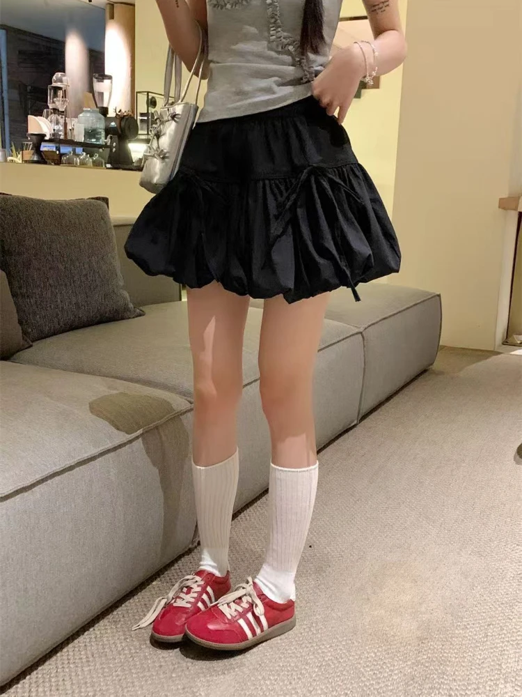 Kawaii القوس التنانير النساء النمط الياباني الصيف تلميذة لطيف الجمالية عادية موضة صغيرة الإمبراطورية كل مباراة عطلة الشارع الشهير