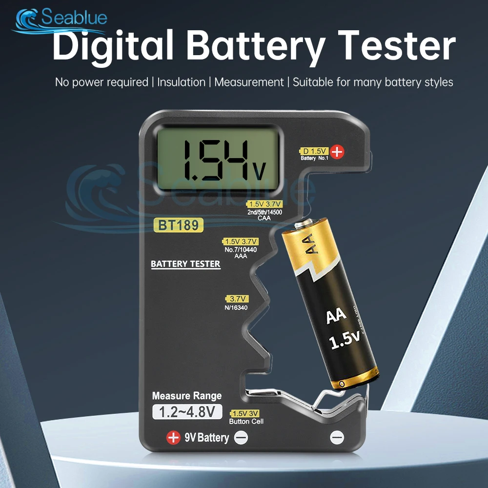 BT189 Ultra-small Battery Tester 9V AAAAA Button Cell Universal Household LCD Digital Display Battery Tester Power Bank Detector