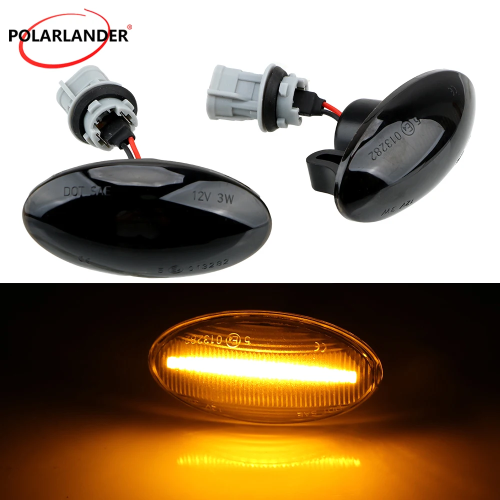 Save electricity and fuel 2pcs smoked black yellow light dynamic flowing fender light for Suzuki Swift low power consumption