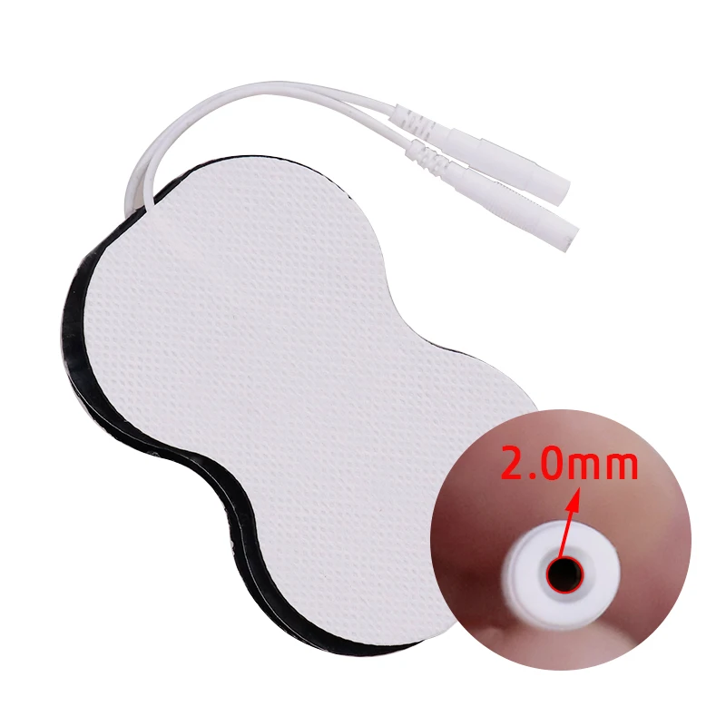 10pcs 2mm Plug Self Adhesive Gel Electrodes Physiotherapy Slimming Massage Patches for Tens Pulse Acupuncture Massager