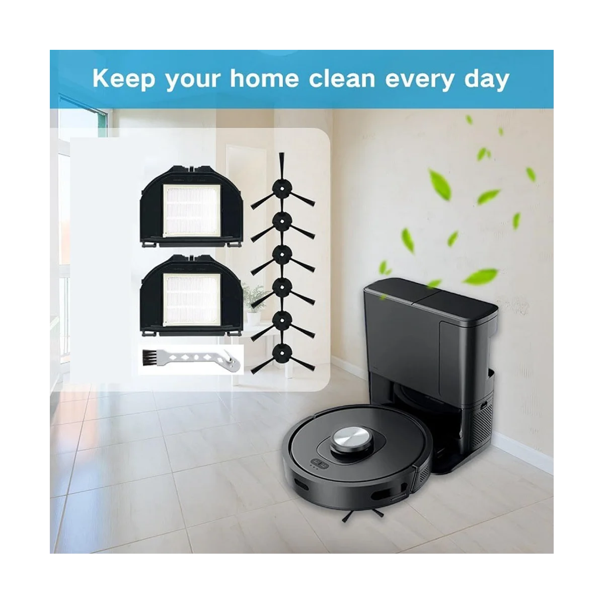 Вакуумные фильтры Hepa, боковая щетка для RV2310/RV2310, моющаяся запасная часть робота-HIM