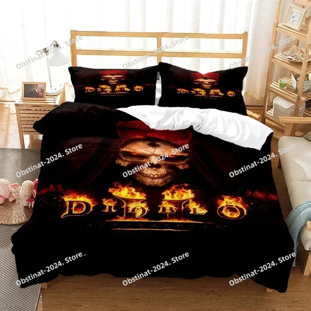 

Game Diablo Bedding Set Boys Girls Twin Queen Size Duvet Cover Pillowcase Bed Kids Adult Fashion Home Textileextile