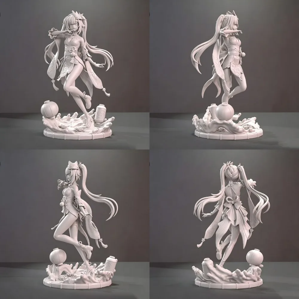 Fox Demon Illusionist Resin Model 3D Printed DIY Coloring Self-assembly Figurine Sculpture Decoration Craft Gift 12/17/21.8cm
