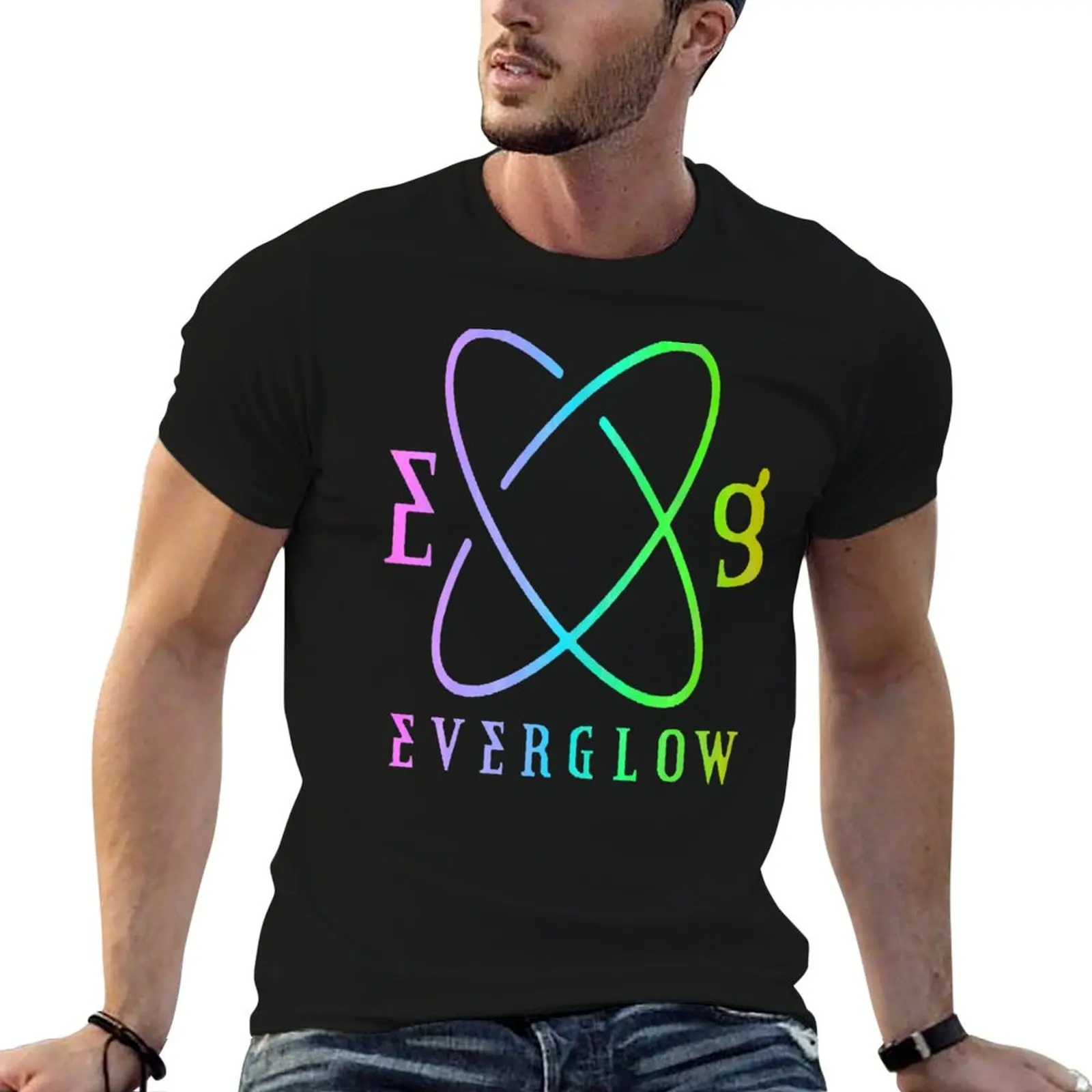 

Rainbow Logo man for t-shirt personalised T-Shirt package Everglow shirt black cotton t plain New