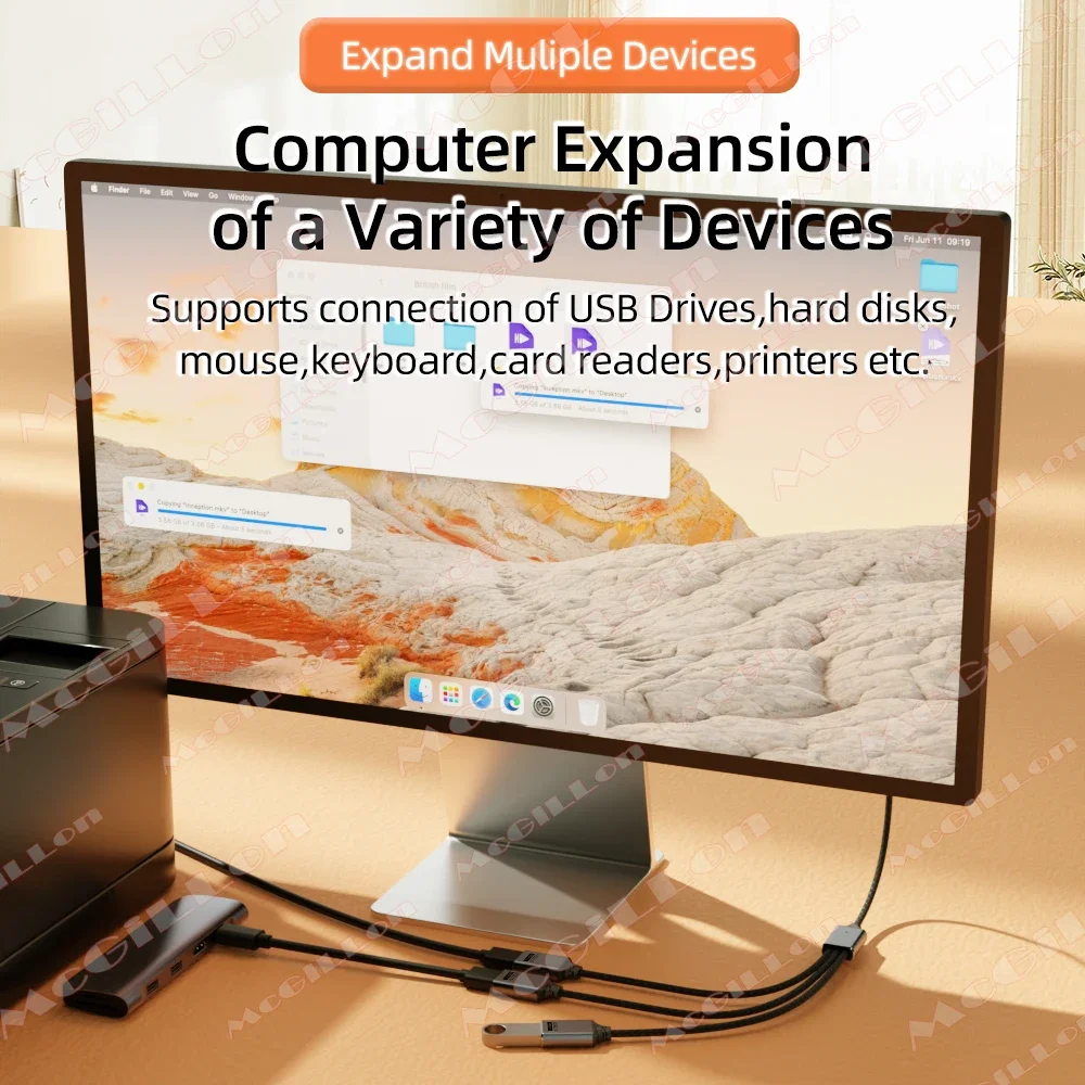 3 portas usb hub usb a TYPE-C otg carregador de dados cabo divisor para telefone impressora mouse teclado sem fio wifi bluetooth hdd u disco