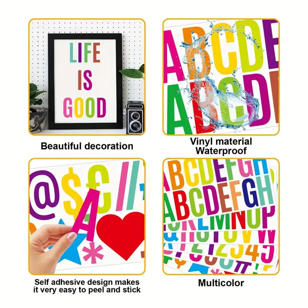 6pcs Large Letter Stickers 2.5 Inch Letter Stickers Self-Adhesive Waterproof Letter Stickers For Bulletin Board Photo Frame