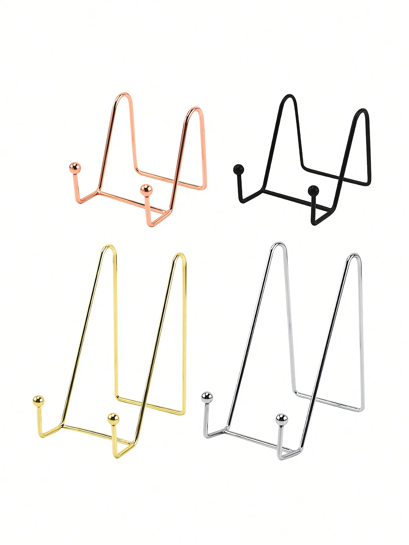 Plate Holder Display Stands, Metal Gold Frame Stand for Picture, Book, Photo Easel, Creation, Collectibles view 5