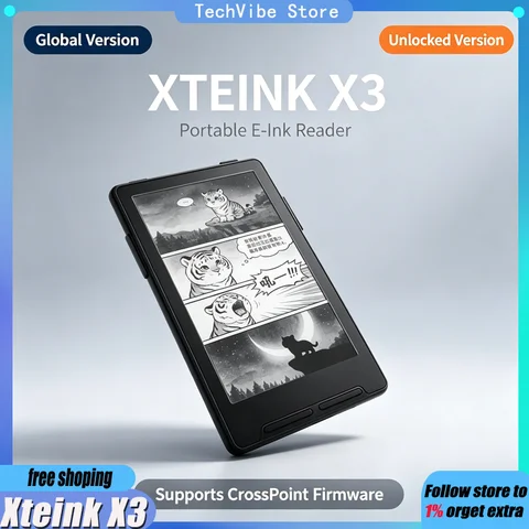 XTEINK X3 E-Ink E-Reader Global Version 3.7inch 259PPI Magnetic Attach Support CrossPoint Firmware