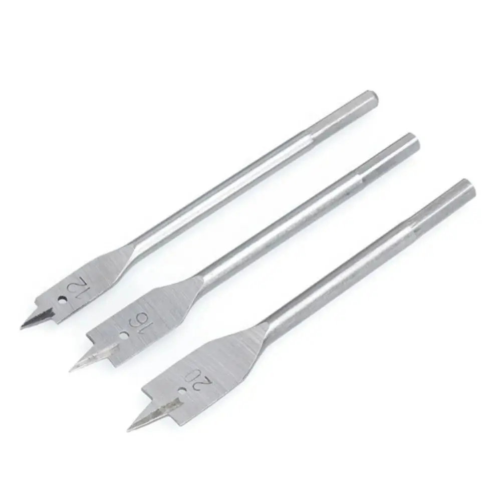 

High-carbon Steel Woodworking Tool Sets Long Durable Wood Flat Drills Hexagonal Shank Three-point Bit Set Woodworking Drill Bit