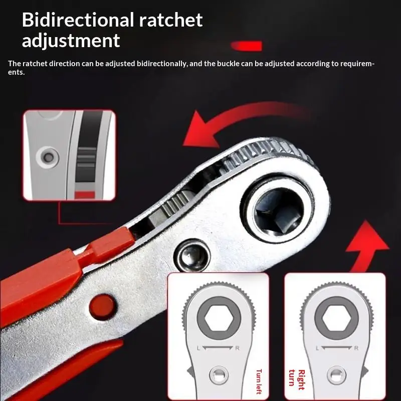 Adjustable Ratchet Wrench Multi-Function Quick Release Tool For Auto Home Repairs Accessories Gift