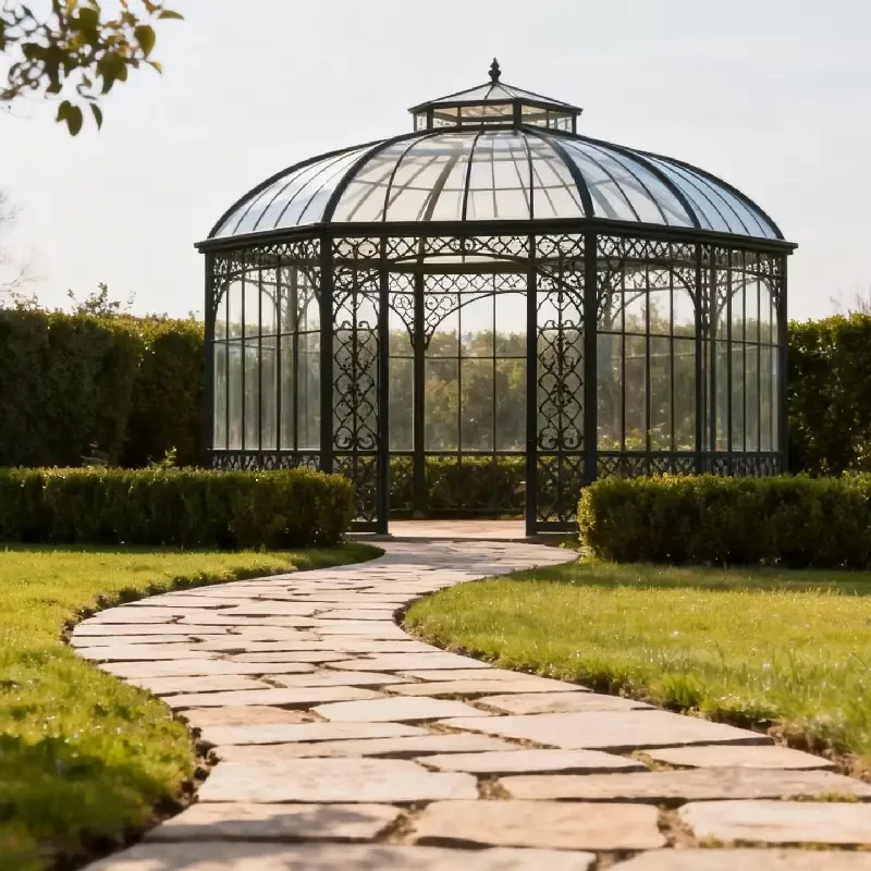 Custom Victorian Iron Greenhouse for Professional Nursery Large Span Glasshouse With Automatic Ventilation System