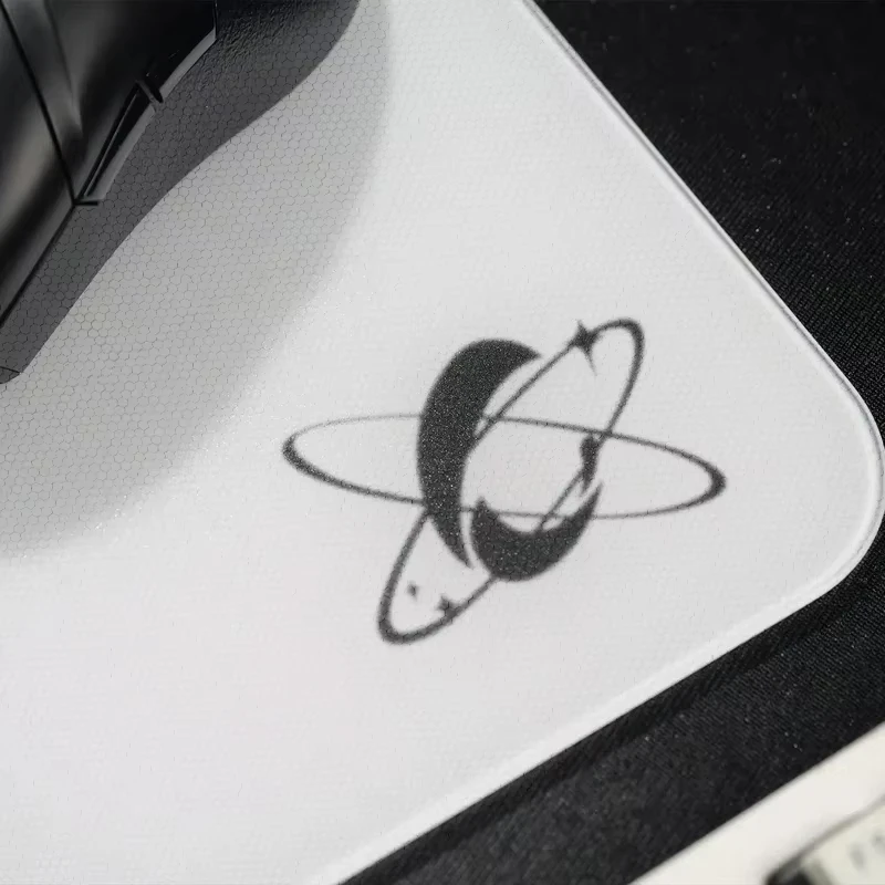 Minimalist Black White Glass Gaming Mouse Pad Micro Tempered Etched Surface Desktop Mats For E-Sports Gaming FPS Accessories