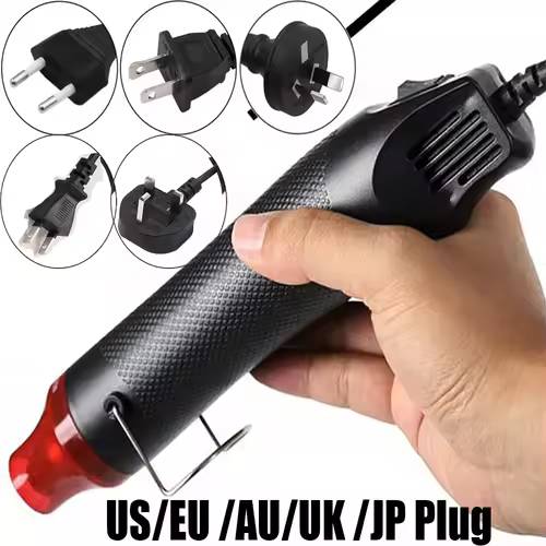 300W Electrical Mini Heat Gun Handheld Hot Air Gun with 300PCS Heat Shrink Butt for DIY Craft Embossing Shrink Wrapping PVC - Image 7