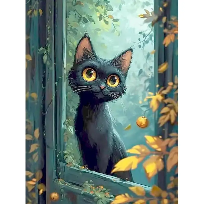 

GATYZTORY DIY Pictures By Numbers Cat Kits Drawing On Canvas Painting By Number Animal Hand Painted Picture Art Gift Home Decor