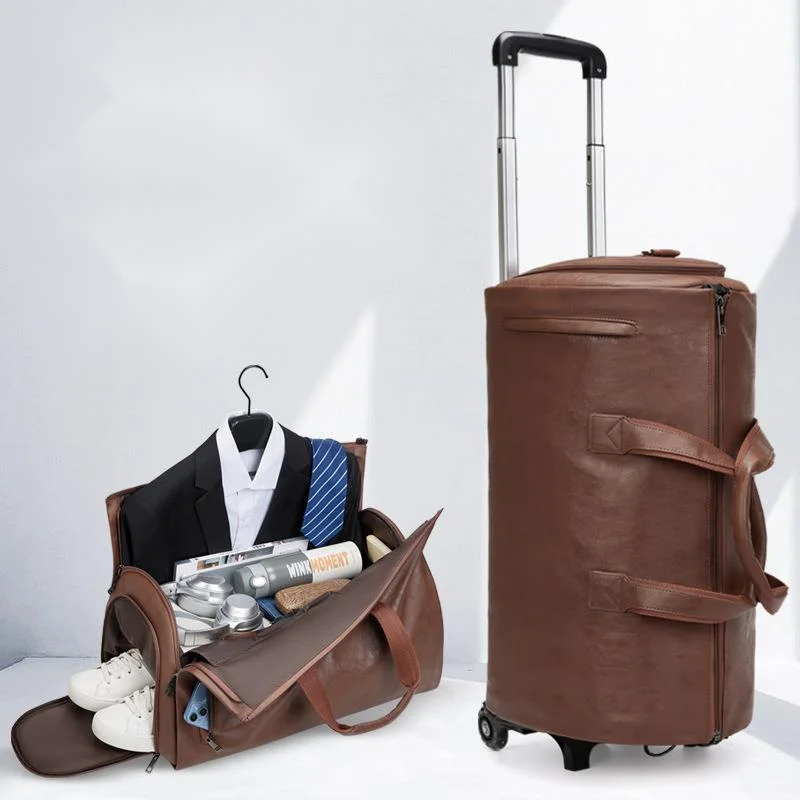 

Multifunction Men Suit Storage Travel Bag Large Capacity Luggage Handbag With Shoe Pocket Male Travel Duffel Bag With Pull Rod