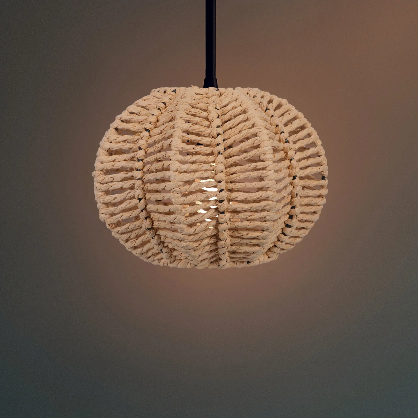

Woven Pumpkin Lampshade Handwoven Boho Pendant Light 4.2cm Hole Diameter Rustic Pumpkin Shaped Woven Pendant Lamp Shade