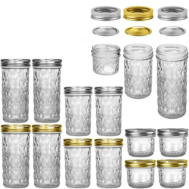 Ball Regular Mouth Mason Jar 100/250/350/500/650ML Jam Jelly Honey Wedding Favors Food Small Canning Jars With Airtight lids