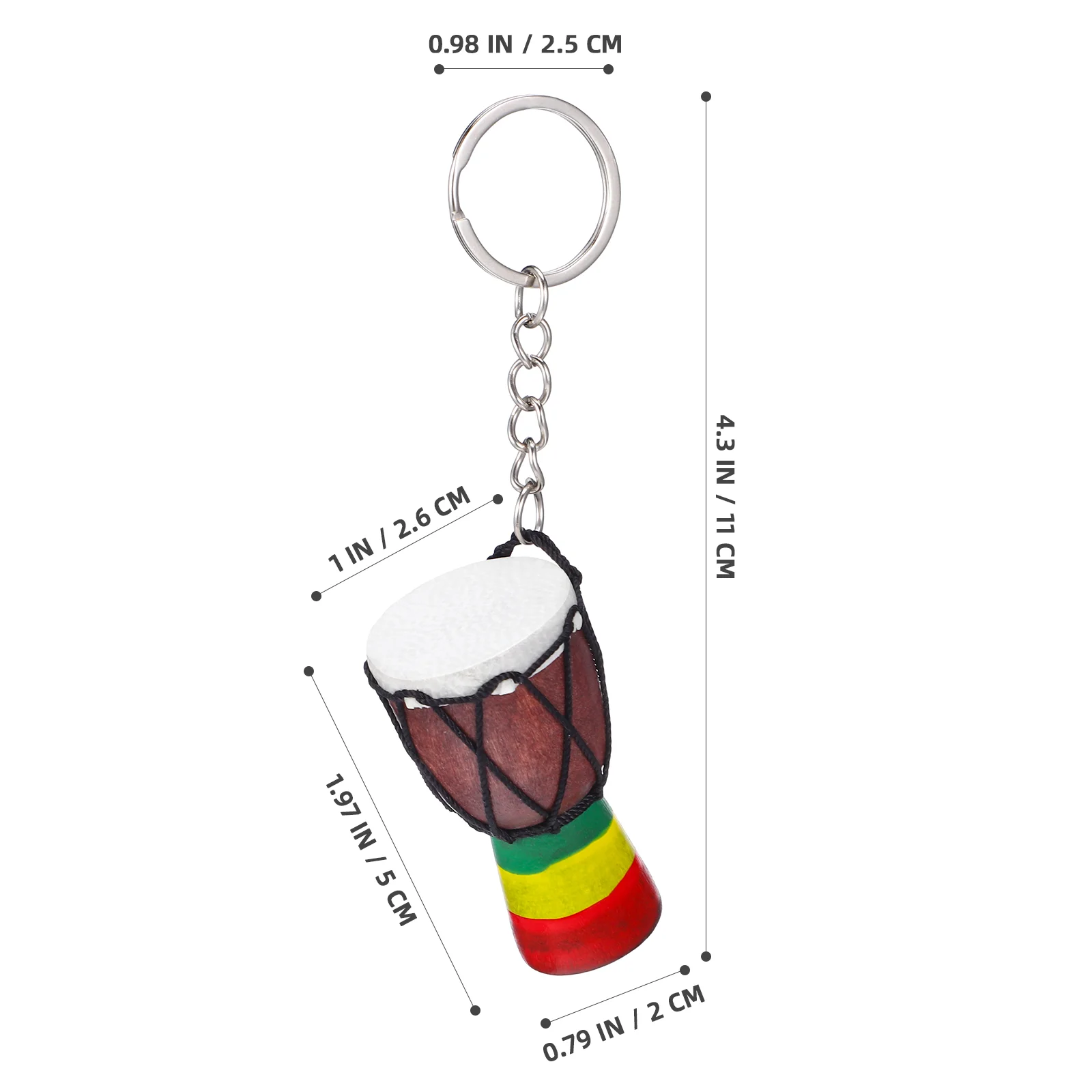 Djembe Keychain African Drum Hanging Ornament Chains Pendant Pendants Tambourine Souvenir Retro Polyester