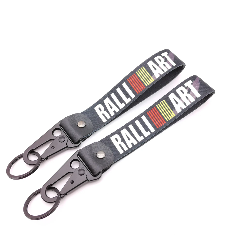 

Car Keychain Spring Clip Lanyard Nylon Keyring Key Tags For Mitsubishi Ralliart Lancer 9 10 Asx Outlander Key Holder Accessories