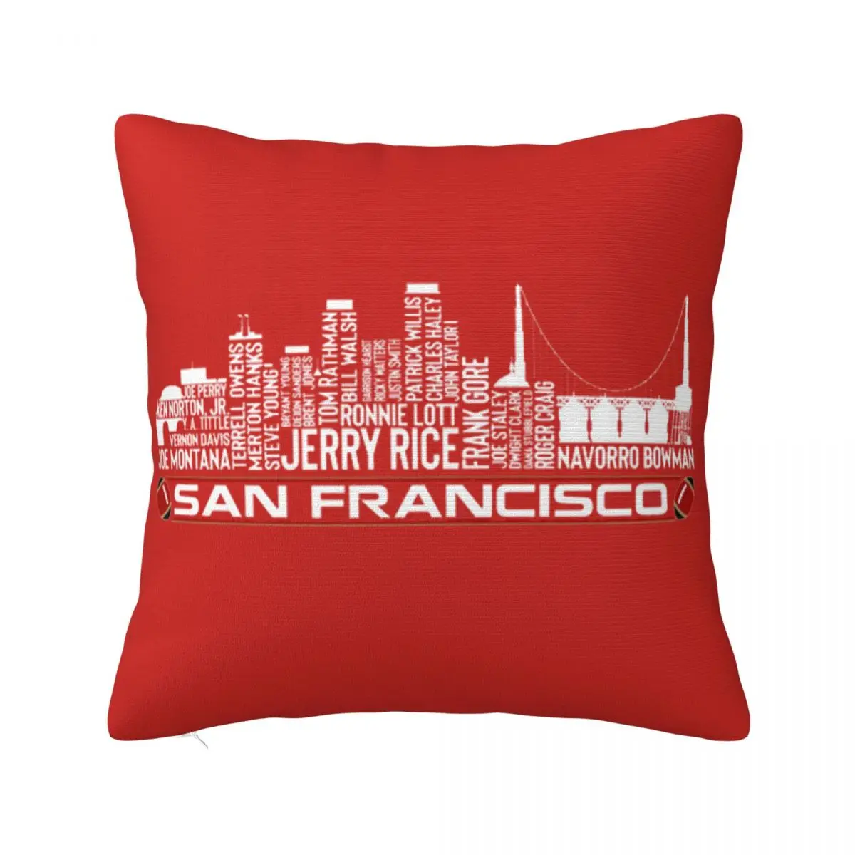 San Francisco Football Team All Time Legends San Francisco City Skyline Square Pillowcase Pillow Cover Cushion Zip Throw Pillow