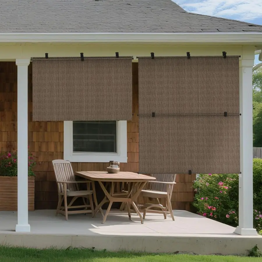 

Свернутый навес 4 Вт x 6H Аккумуляторные роликовые складные жалюзи Внешний солнцезащитный козырек для внутренней комнаты, патио, крыльца, террасы, перголы, балкона