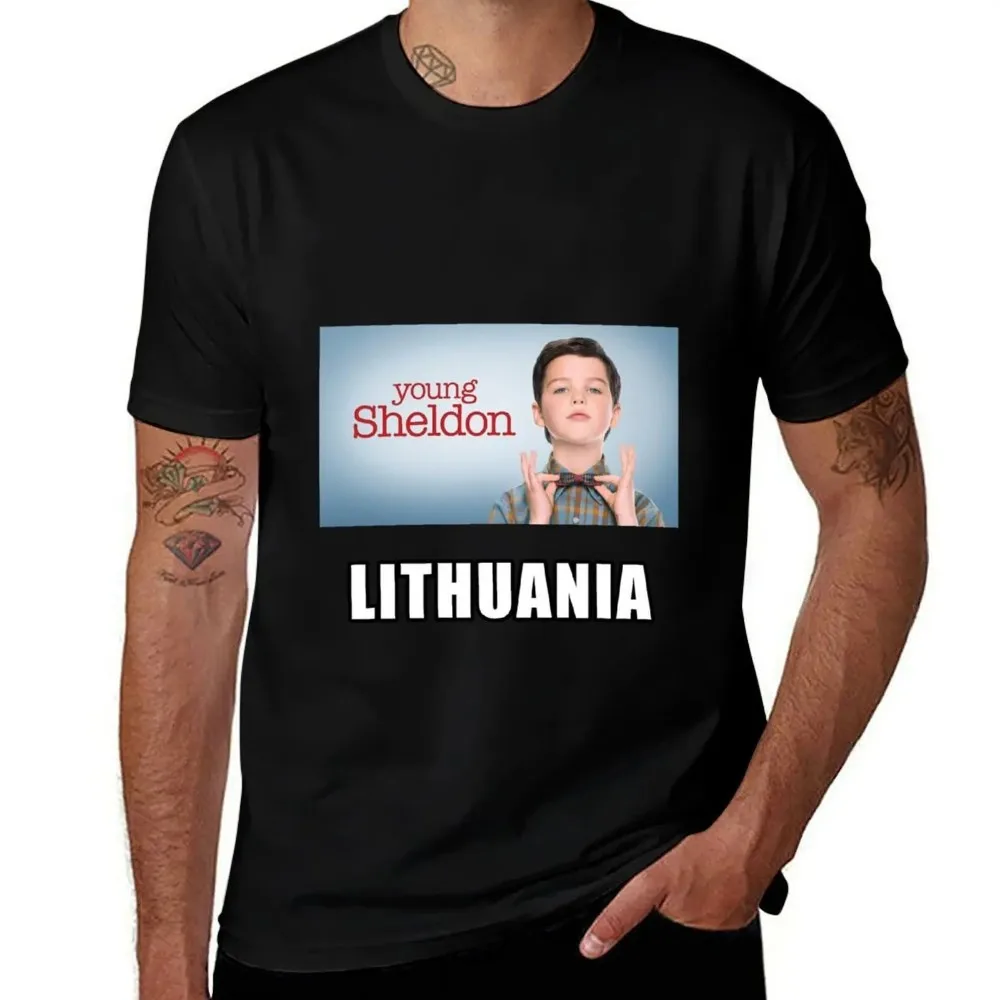 2026 Summer Young Sheldon Lithuania T-Shirt Thanksgiving Day Tee Top Men's Breathable Fashion Casual Cotton Streetwear