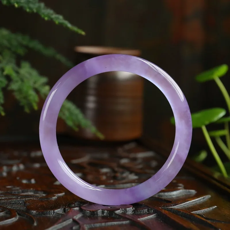 

Ice Quartzite Violet Fine Round Bar Bracelet Women's Elegant Jewelry