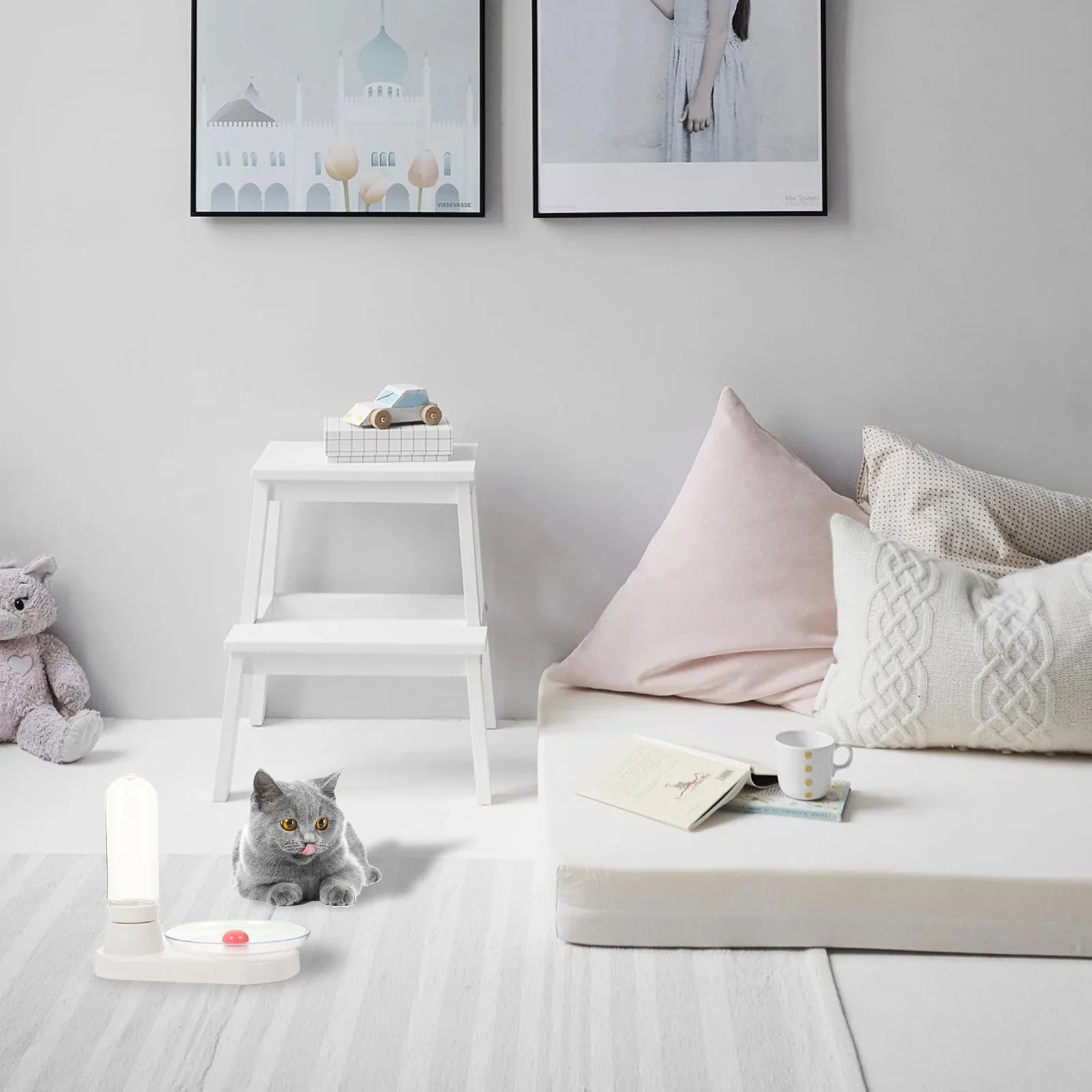 

Pet Waterer Automatic Water Fountain Durable Compact Lightweight Stable Base Practical Water Feeder for Home Pet Waterer