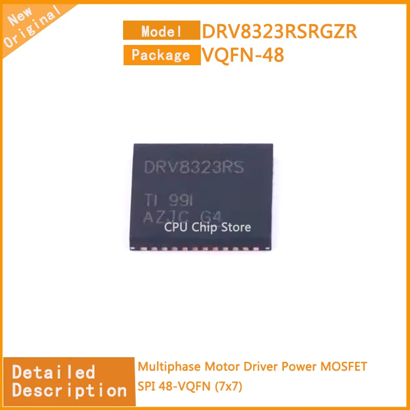 5Pcs/Lot  New Original  DRV8323RSRGZR DRV8323 Multiphase Motor Driver Power MOSFET SPI 48-VQFN (7x7)