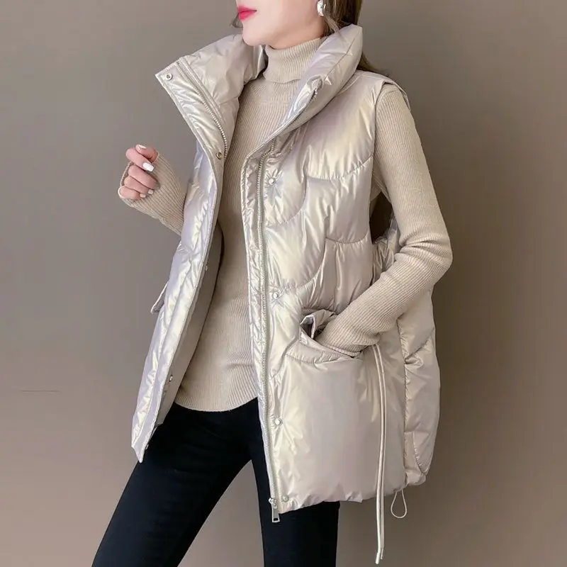 Casaco de algodão feminino, jaqueta de inverno, suéter cardigan feminino, Parkas monocromáticas, sobretudo quente, outwear, novo, 2023