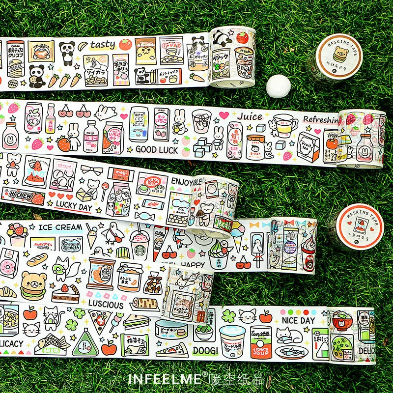 

1set/1lot Washi Masking Tapes Snack gas station Series Decorative Adhesive Scrapbooking DIY Paper Japanese Stickers 5M